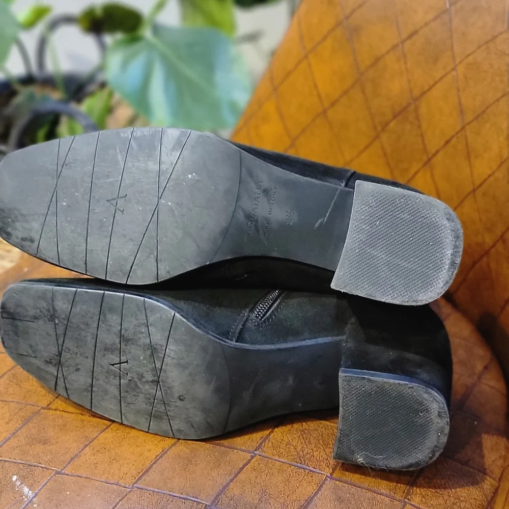 Aquatalia Suede Ankle Boots 9.5 Black - Picture 6 of 6